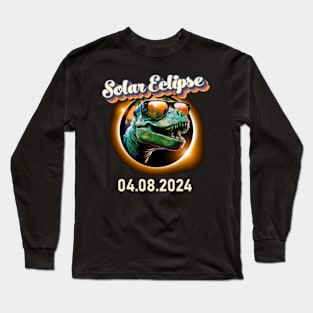 Total Solar Eclipse T-rex April 8 2024 America Solar Eclipse Long Sleeve T-Shirt